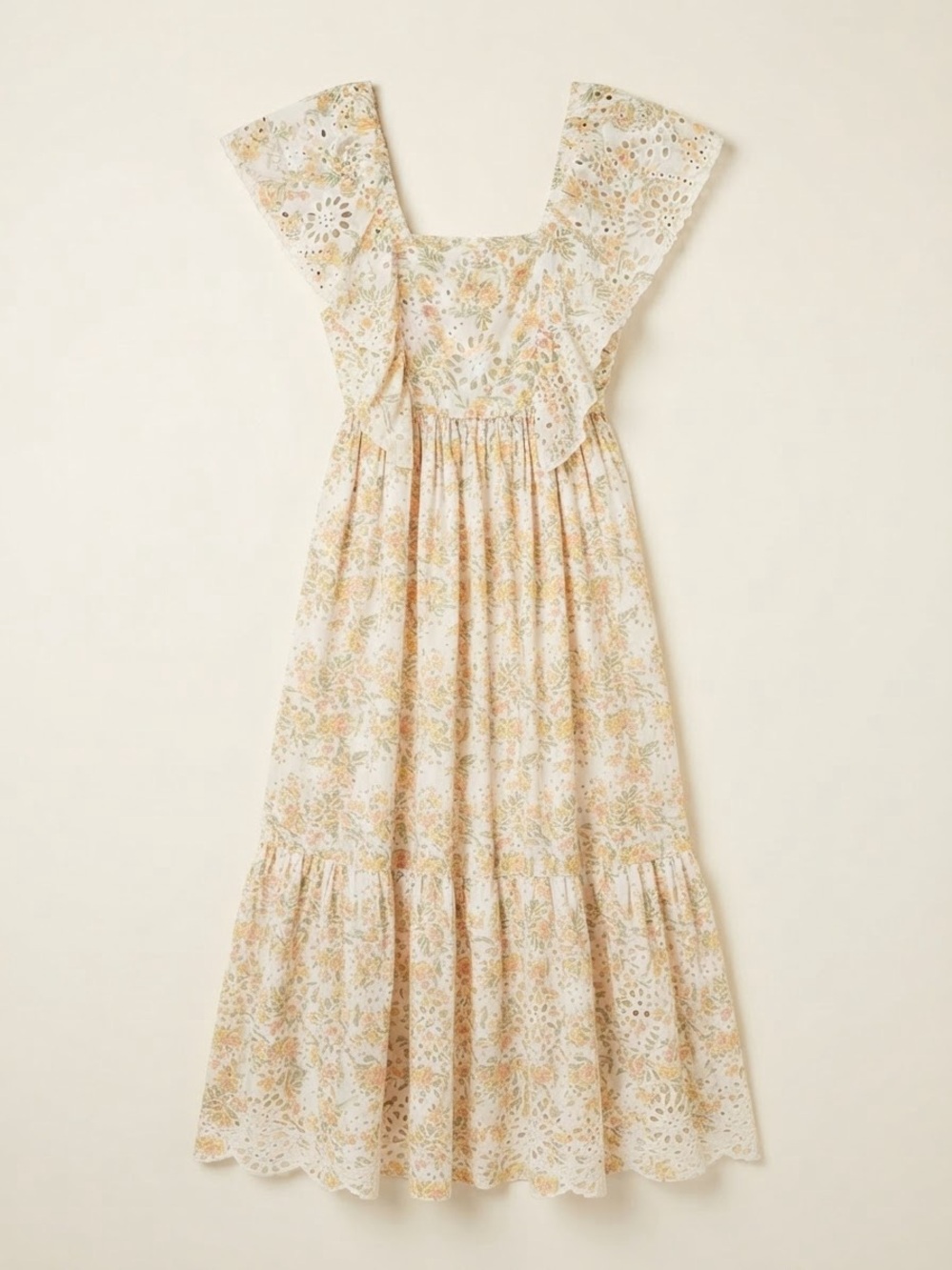 Floral Eyelet Ruffle Dress